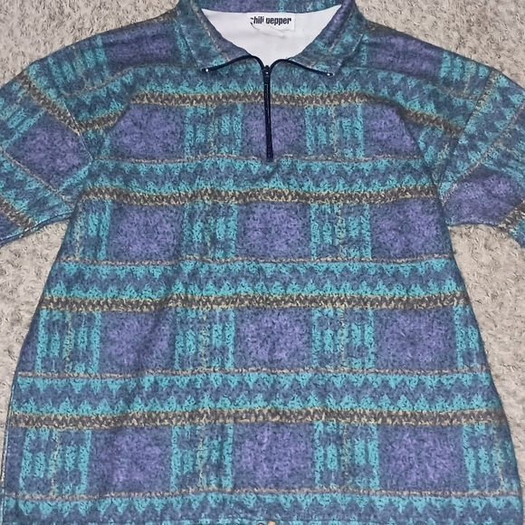 chili pepper Sweaters - Chili Pepper Vintage Sweater Sweatshirt Size Large Color Purple Green Native